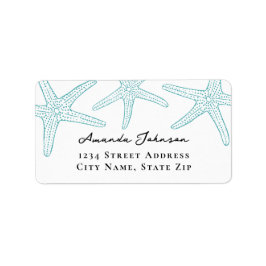 Turquoise Starfish Address Label