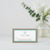 Turquoise Starfish Beach Baby shower Diaper Raffle Informatiekaartje (Staand voorkant)