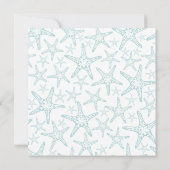 Turquoise Starfish Beach Party Kaart (Achterkant)