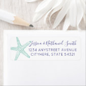 Turquoise Starfish Beach Return Address Label (Insitu)