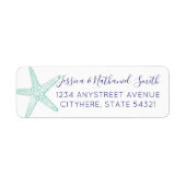 Turquoise Starfish Beach Return Address Label (Voorkant)