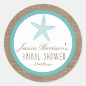Turquoise Starfish Beach Vrijgezellenfeest Sticker (Voorkant)