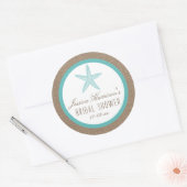 Turquoise Starfish Beach Vrijgezellenfeest Sticker (Envelop)