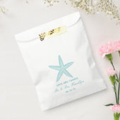 Turquoise Starfish Beach Wedding Favor Bag Bedankzakje (Gezegeld)