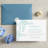 Turquoise Starfish Beach Wedding Kaart