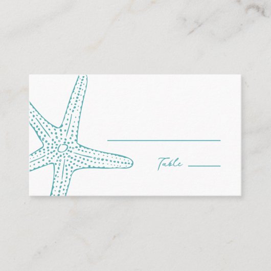 Turquoise Starfish bruiloft Plaatskaarten Plaatskaartje (Voorkant)