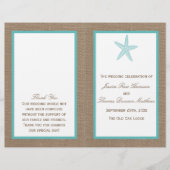 Turquoise Starfish Burlap Beach Wedding Collectie (Voorkant)
