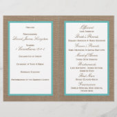 Turquoise Starfish Burlap Beach Wedding Collectie (Achterkant)