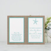 Turquoise Starfish Burlap Beach Wedding Collectie (Staand voorkant)