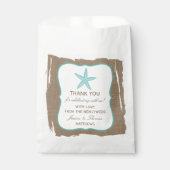 Turquoise Starfish Burlap Beach Wedding Collectie Bedankzakje (Voorkant)