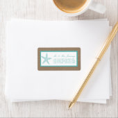 Turquoise Starfish Burlap Beach Wedding Collectie Etiket (Insitu)