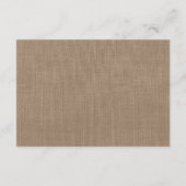 Turquoise Starfish Burlap Beach Wedding Collectie Informatiekaartje (Achterkant)