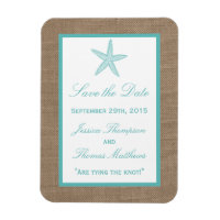 Turquoise Starfish Burlap Beach Wedding Collectie