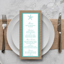 Turquoise Starfish Burlap Beach Wedding Collectie