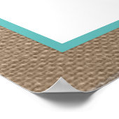 Turquoise Starfish Burlap Beach Wedding Collectie Poster (Hoek)