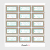 Turquoise Starfish Burlap Beach Wedding Collectie Sticker (Vel)