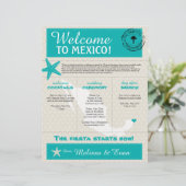 Turquoise Starfish Cancun Mexico Welkomstbrief (Staand voorkant)