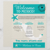 Turquoise Starfish Cancun Mexico Welkomstbrief (Voorkant / Achterkant)