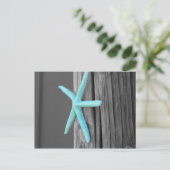 Turquoise Starfish Coastal Briefkaart (Staand voorkant)