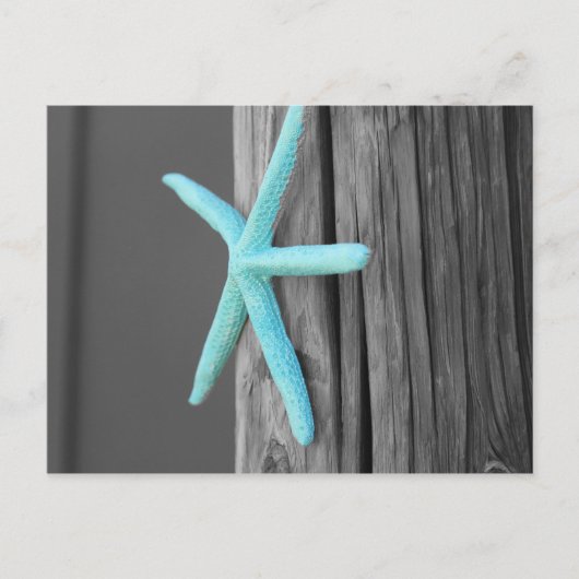 Turquoise Starfish Coastal Briefkaart (Voorkant)