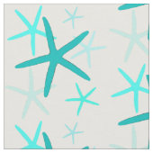 Turquoise Starfish Fabric Stof (Close Up)