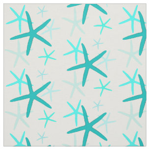 Turquoise Starfish Fabric Stof