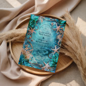 Turquoise Starfish Ocean Wedding Kaart