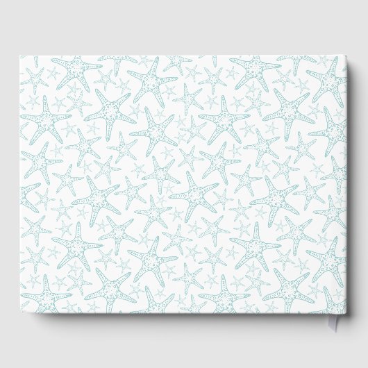 Turquoise Starfish Pattern | Beach House Gastenboek (Achterkant)