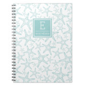 Turquoise Starfish Pattern Personalized Notitieboek (Voorkant)