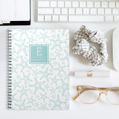 Turquoise Starfish Pattern Personalized Notitieboek