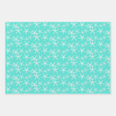 Turquoise Starfish Sand Dollars Inpakpapier Vel (Voorkant)