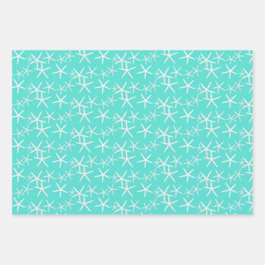 Turquoise Starfish Sand Dollars Inpakpapier Vel (Voorkant)