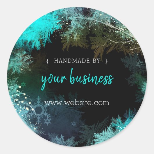 Turquoise Starry Forest Business Product Labels (Voorkant)