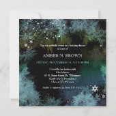 Turquoise Starry Forest Vrijgezellenfeest Kaart (Achterkant)