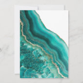 Turquoise steen agaat marmeren bruiloft kaart (Achterkant)
