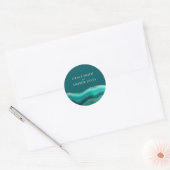 Turquoise steen agaat marmeren bruiloft ronde sticker (Envelop)
