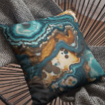 Turquoise steen look geode marmer kussen<br><div class="desc">Dit ontwerp werd gecreeerd door digitale kunst. Het kan worden gepersonaliseerd door de aanpassingsknoop te klikken en de kleur te veranderen, een naam, initialen of uw favoriete woorden toe te voegen. Neem contact met me op colorflowcreations@gmail.com als je dit ontwerp op een ander product wilt gebruiken. Koop mijn oorspronkelijke abstracte...</div>
