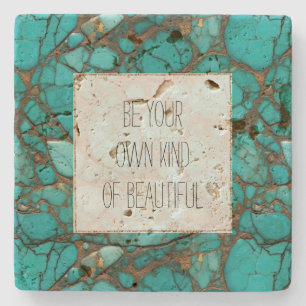 Turquoise steen stenen onderzetter