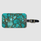 Turquoise stenen bagagelabel (Voorkant (horizontaal))