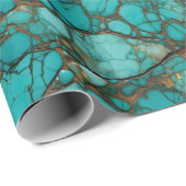 Turquoise stenen cadeaupapier (Rol Hoek)