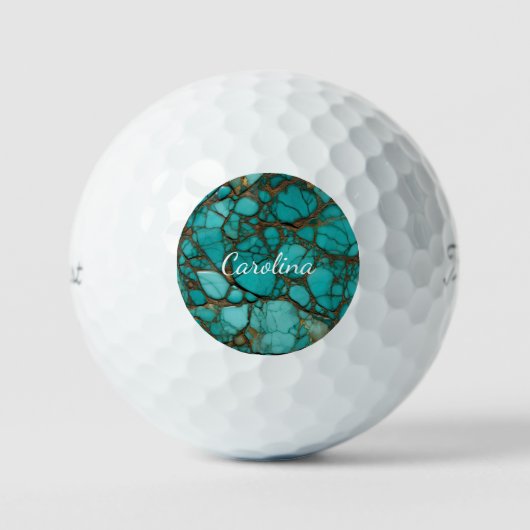 Turquoise stenen golfballen (Voorkant)