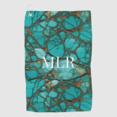 Turquoise stenen golfhanddoek (Voorkant)