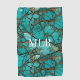 Turquoise stenen golfhanddoek