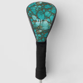 Turquoise stenen golfheadcover (Voorkant)