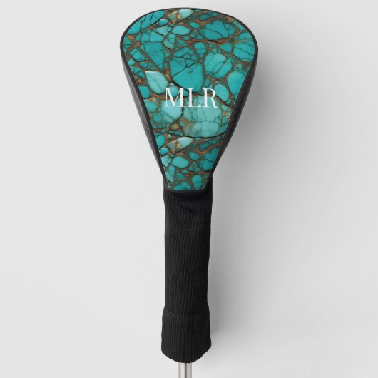 Turquoise stenen golfheadcover (Voorkant)