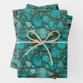 Turquoise stenen inpakpapier vel (In situ)