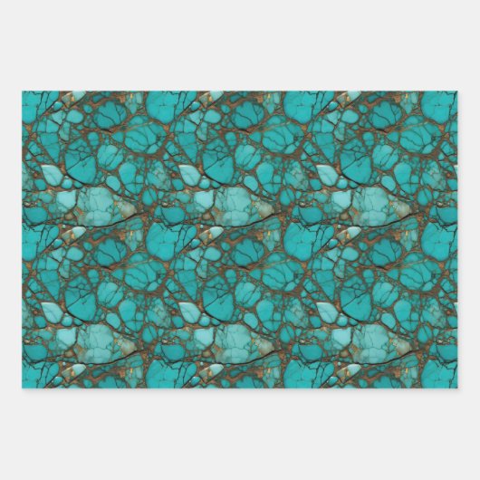 Turquoise stenen inpakpapier vel (Voorkant)