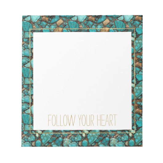 Turquoise stenen notitieblok (Voorkant)