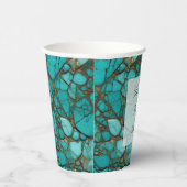 Turquoise stenen papieren bekers (Rechts)