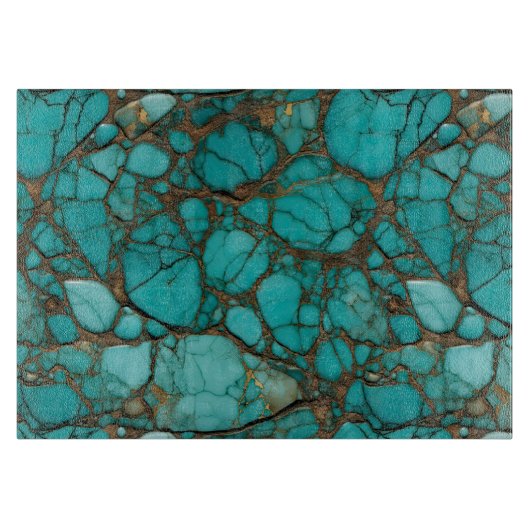 Turquoise stenen snijplank (Voorkant)